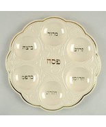 Lenox Judaic Blessings Seder Passover Plate Platter Jewish Hebrew Ivory Gift NEW - $153.00