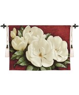 53x33 MAGNOLIA CRIMSON Floral Tapestry Wall Hanging - $158.40