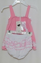 I Love Baby Pink White Sun Dress Ruffle Bloomers Size 80cm 1 to 2 Year Old image 2