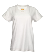 Blue Mountain YKL-9072 Women&#39;s Short Sleeve V-Neck T-shirt, Bright White... - $29.47 CAD