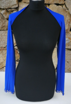 Tribal Dance Shrug Blue Short Shoulder Cover Up Arm Sleeves Sun Protection - £15.99 GBP