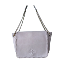 Tory Burch Marion Schultertasche aus taupefarbenem Leder mit Patte $449... - £208.91 GBP