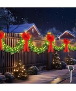 18Ft SOLAR LED Lighted Christmas Garland 8 Light Modes Indoor Outdoor Do... - $89.09