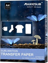 Maikesub Sublimation Paper Heat Transfer Paper 8X3X11/7, Shirt Light Fabric. - £21.89 GBP