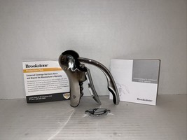 Brookstone chrome compact wine opener with foil cutter in box. - £8.30 GBP