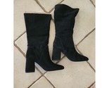 Faryl by Farylrobin Women&#39;s Black Suede Boots Chunky Heel Size 8 - $39.59