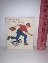 Vintage 1960’s Norcross Happy Birthday Nephew Greeting Card Puppy Dog  - £3.86 GBP