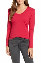Rachel Purcell Slim Fit Pretty Sleeve Stretch Cotton Red Persia Top L NWT - £23.17 GBP