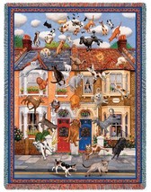 70x54 Raining Cats and Dogs Tapestry Afghan Throw Blanket - $64.00