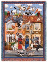 70x54 Raining Cats and Dogs Tapestry Afghan Throw Blanket - £47.82 GBP