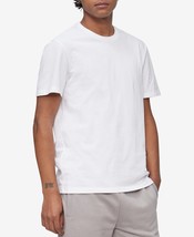 Calvin Klein Men&#39;s Smooth Cotton Solid Crewneck T-Shirt Brilliant White-2XL - £17.37 GBP
