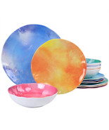 Spice by Tia Mowry Cinnamon Twist 12 Piece Melamine Dinnerware Set in As... - $49.59