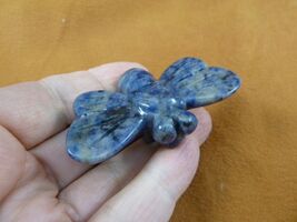 (Y-BEE-708) little Blue gray HONEY BEE BUMBLE figurine gemstone I love b... - $19.74