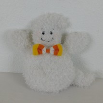 Hallmark Talking Halloween White Ghost Plush 9&quot; High Candy Corn Colors Bow Tie - £11.50 GBP