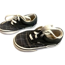 Vans Off the Wall Sneaker Shoes Toddler Size 7 Black Plaid Lace Tie Up Flat - $16.82