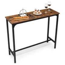 48&quot; Industrial Pub Table Counter Height Bar Table Kitchen Dining Rustic Brown - £121.49 GBP
