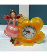 Adorable Resin/Plastic Fairy princess with flower clock quartz working 6... - $344.87 MXN