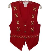 VTG  d. Frank Embellished Vest  Size 6 USA 80s 90s - $19.79