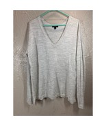 Lane Bryant Sweater V Neck Fine Merino Wool Womens Gray Metallic Plus Si... - $30.77 CAD
