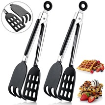 2 Pieces Mini Waffle Tongs Non Scratch Tongs 8 Inches Serving Spatula Tongs With - £15.97 GBP