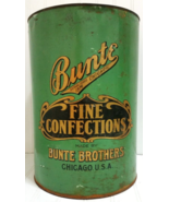 BUNTE BROTHERS Candy Large Tin Can Chicago Vtg 30 Lbs PHOTO Litho Green ... - £227.63 GBP