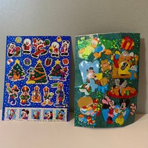 Vintage Sandylion Disney Mickey Mouse &amp; Friends Prism Christmas Stickers - £12.78 GBP