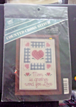 Banar Designs Counted Cross Stitch Mom Is Another Word For Love 6 X 8&#39;&#39; - £3.18 GBP