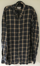 J Crew Vintage 90s Style Cotton Flannel Button Up Plaid Shirt Large Mens L 56&quot; - £15.16 GBP