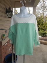 Nwot Bob Mackie Green&amp;Ivory Wearable Art Sweater L - $19.99