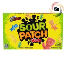 6x Packs | Sour Patch Kids Sour Assorted Soft &amp; Chewy Candy Theater Box | 3.5oz - £14.51 GBP