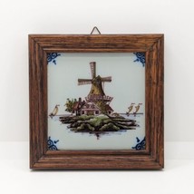 Makkum Dutch Delft Tile, Hand Painted &amp; Framed, Vintage, Decorative  - £21.22 GBP