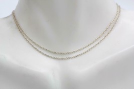 Authentic Tiffany &amp; Co. 925 Sterling Silver Fine Chain Necklace 16&quot; Long - £82.11 GBP