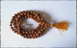 Rudraksha Mala Holy Hindu 108 + 1 Beads Rosary Mala 5 Mm Size Necklace Energized - £7.62 GBP