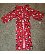 Girls Blanket Wrappie Wearable Fleece with Sleeves Red Christmas Penguin... - $11.88