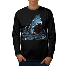 Shark Jaws Scary Animal Tee Jaw Attack Men Long Sleeve T-shirt - £11.77 GBP