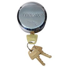 Solid Steel &quot;Hockey Puck&quot; Internal Shackle Trailer Lock, Trimax THPXL - £24.08 GBP