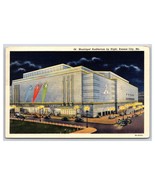 Municipal Auditorium Night View Kansas City Missouri MO UNP  Linen Postc... - $53.15 MXN
