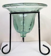 Vintage Metal and Recycled Glass Vase Centerpiece 9 Inch - £17.99 GBP