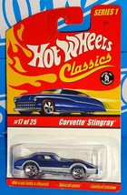 Hot Wheels Classics 2005 Series 1 #17 Corvette Stingray Blue w/ GY5SPs - $10.00