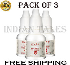 Jiva Ayunetra Eye Drops | 100% Pure &amp; Natural | Cleanses, Cools 10ml (Pack of 3) - £18.31 GBP