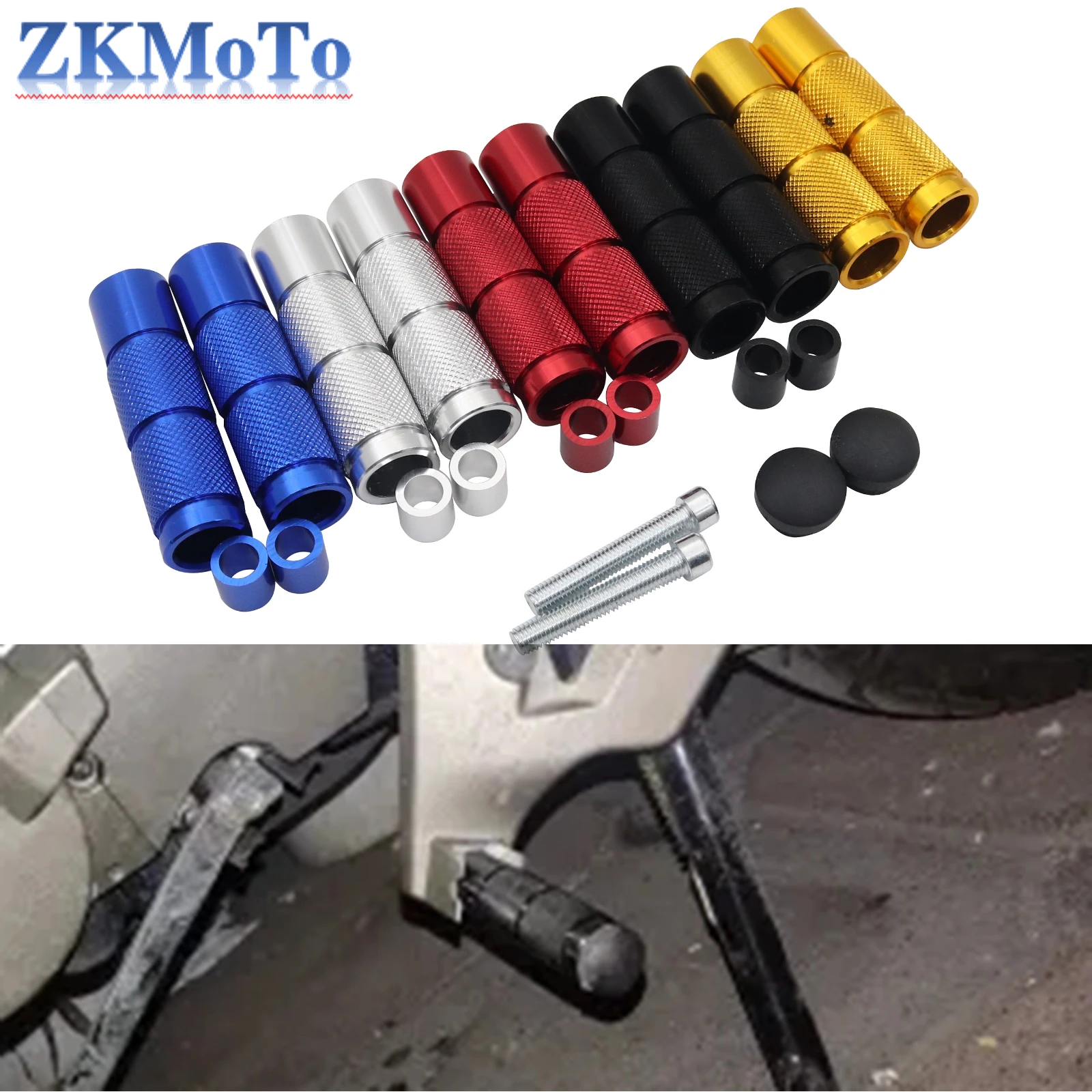 Motorcycle ATV Bike CNC Scooter Dirt Bike Aluminum M8 Footrests Foot Pegs Pedals - £13.07 GBP+