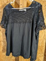 jessica london tops 22/24 Black With Black Lace - $15.84