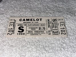 CAMELOT VINTAGE 1968 UNUSED THEATER TICKET ERIC THEATRE HARRISBURG PENNS... - £7.46 GBP