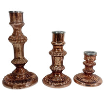 Luminary Treasures Candle Holders, Set Of Three Vintage Glamour/Antique Copper - £39.53 GBP