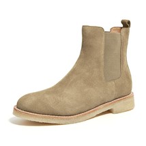 BeauToday Chelsea Boot Women Cow Suede Leather Round Toe Autumn Winter Short Plu - £177.71 GBP