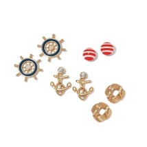 AVON NAUTICAL 4 PAIR EARRING SET (GOLDTONE) ~ NEW SEALED!!! - £11.88 GBP