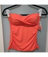  NWT Anne Cole Coral Strapless Tankini Swim Top XS | Convertible, Built-... - $244.63 MXN