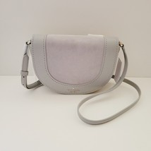 Kate Spade Luna Suede Mixed Materials Crescent Crossbody Handbag Grey KC613 - $127.96