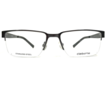 Claiborne Eyeglasses Frames CB246 6LB Gray Rectangular Half Rim 53-17-145 - £51.64 GBP