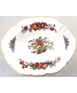 Paragon Oval Sweet Meat Dish Tree of Kashmir Gold Trim Scalloped England 6&quot; - $23.38